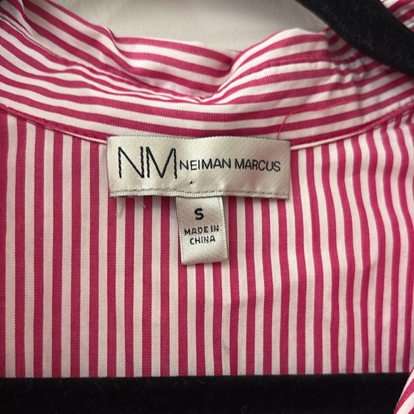 Neiman Marcus Red and White Striped Dress - small a 100% cotton - button up - Picture 2 of 6